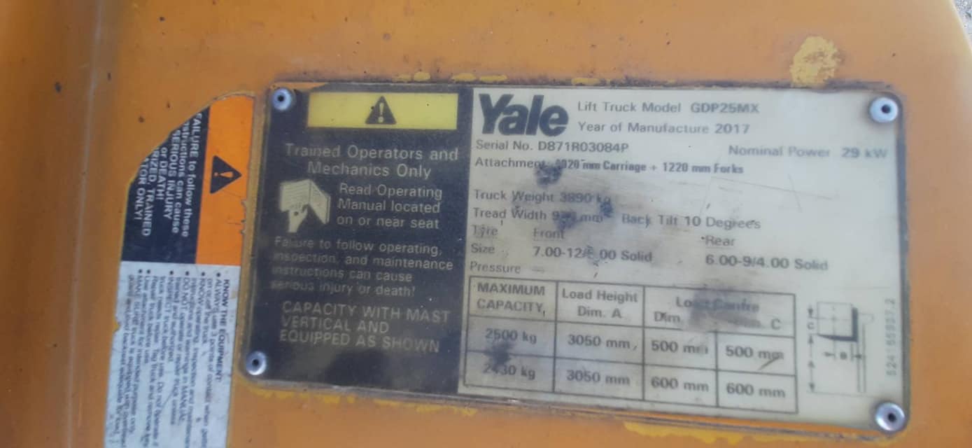 SALE*รถยก ปี2017 ลดกระหน่ำ!! FORK LIFT SUMITOMO (YALE) ขนาด 2.5ตัน