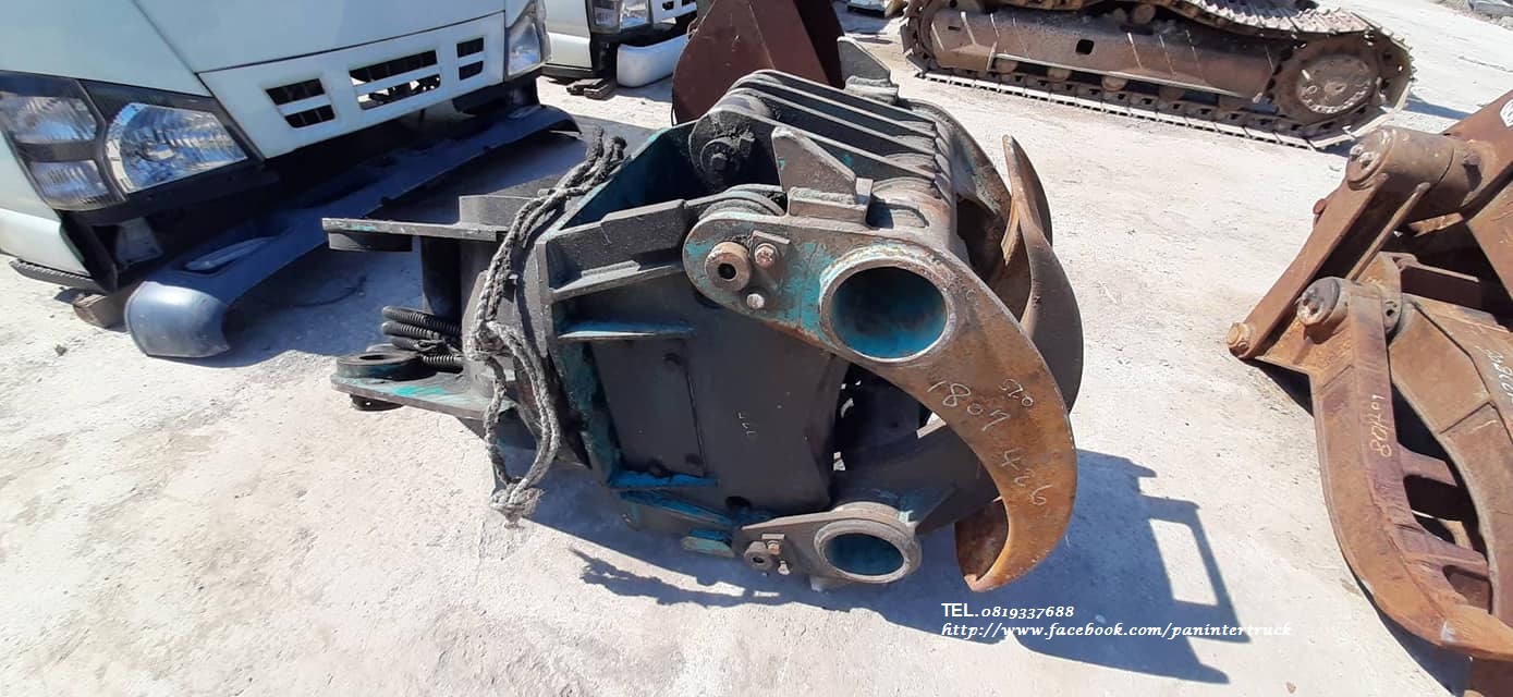 FROM JAPAN สินค้าเก่าจากญี่ปุ่น ตัวคีบปากหนีบไม้ แบบหมุนได้ พร้อมมอเตอร์ อุปกรณ์รองรับ สำหรับรถขุดไซค์ 60 ,65, 70, 75