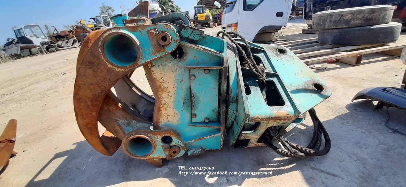 FROM JAPAN สินค้าเก่าจากญี่ปุ่น ตัวคีบปากหนีบไม้ แบบหมุนได้ พร้อมมอเตอร์ อุปกรณ์รองรับ สำหรับรถขุดไซค์ 60 ,65, 70, 75