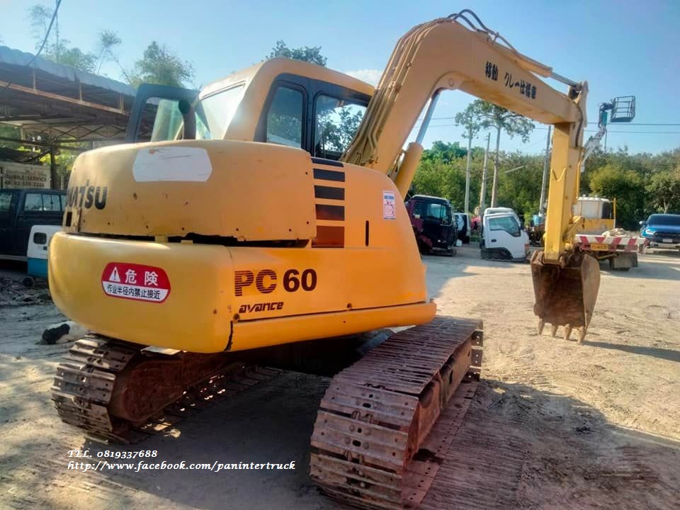 FROM JAPAN รถขุดโคมัสสุ PC60 รุ่น 7 ขนาด 6 ตัน มีอินวอย ราคาเพียง 450,000 บาท