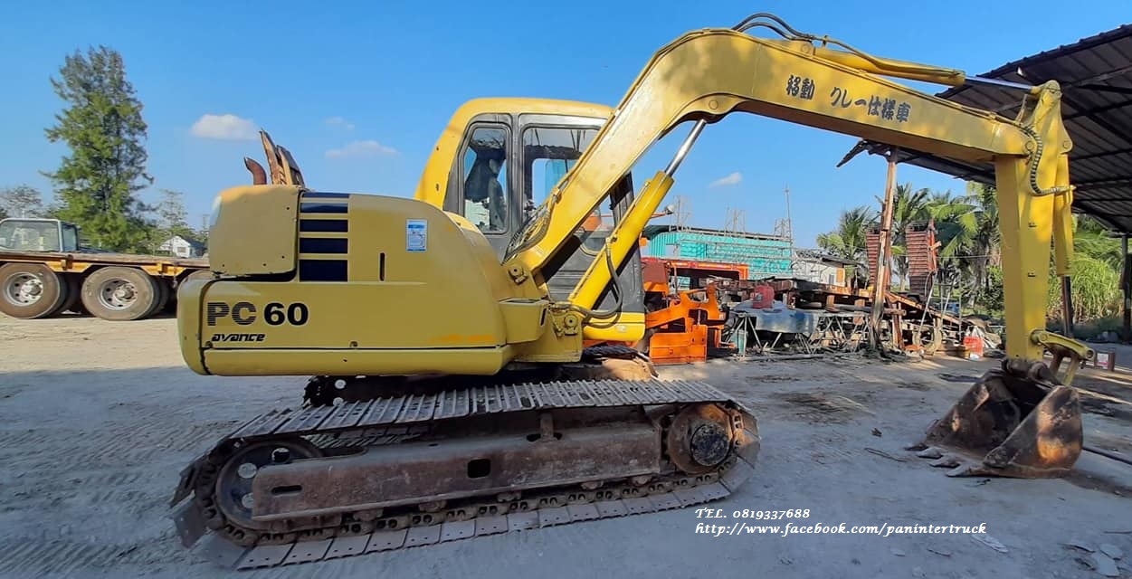 FROM JAPAN รถขุดโคมัสสุ PC60 รุ่น 7 ขนาด 6 ตัน มีอินวอย ราคาเพียง 450,000 บาท