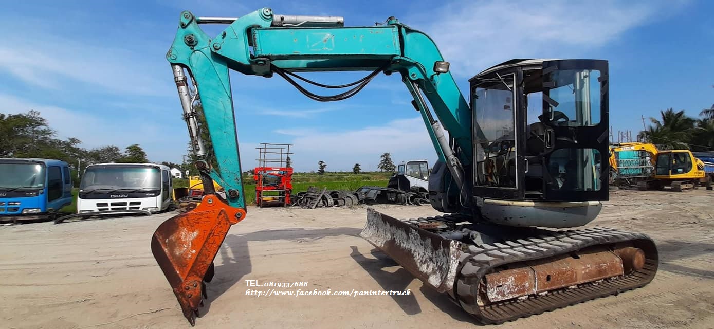 FROM JAPAN  รถขุดโกเบ เก่านอก ขนาด 7ตัน มีอินวอย ราคาเพียง 422,000 บาท HYD. EXCAVATOR KOBELCO SK75UR-YR