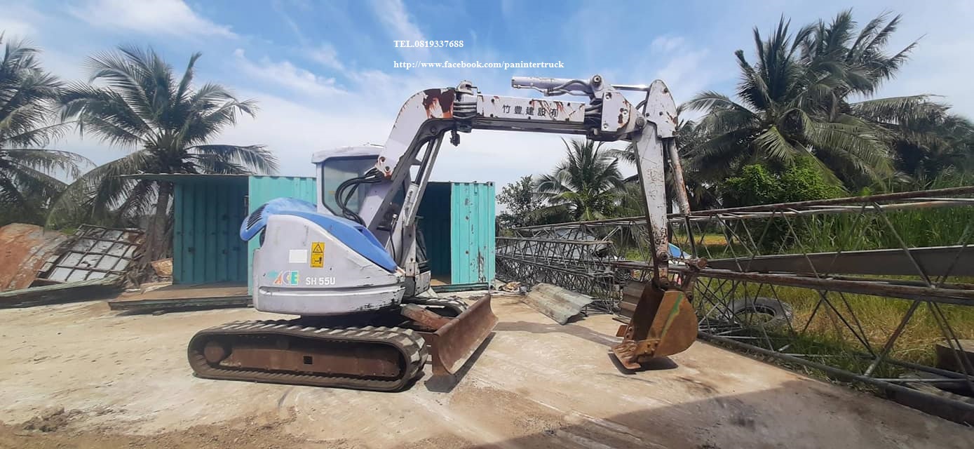 FROM JAPAN**รถขุด HYD. EXCAVATOR SUMITOMO SH55U-2 เครื่องยนต์ดีเซลISUZU 4LE1 -4สูบ