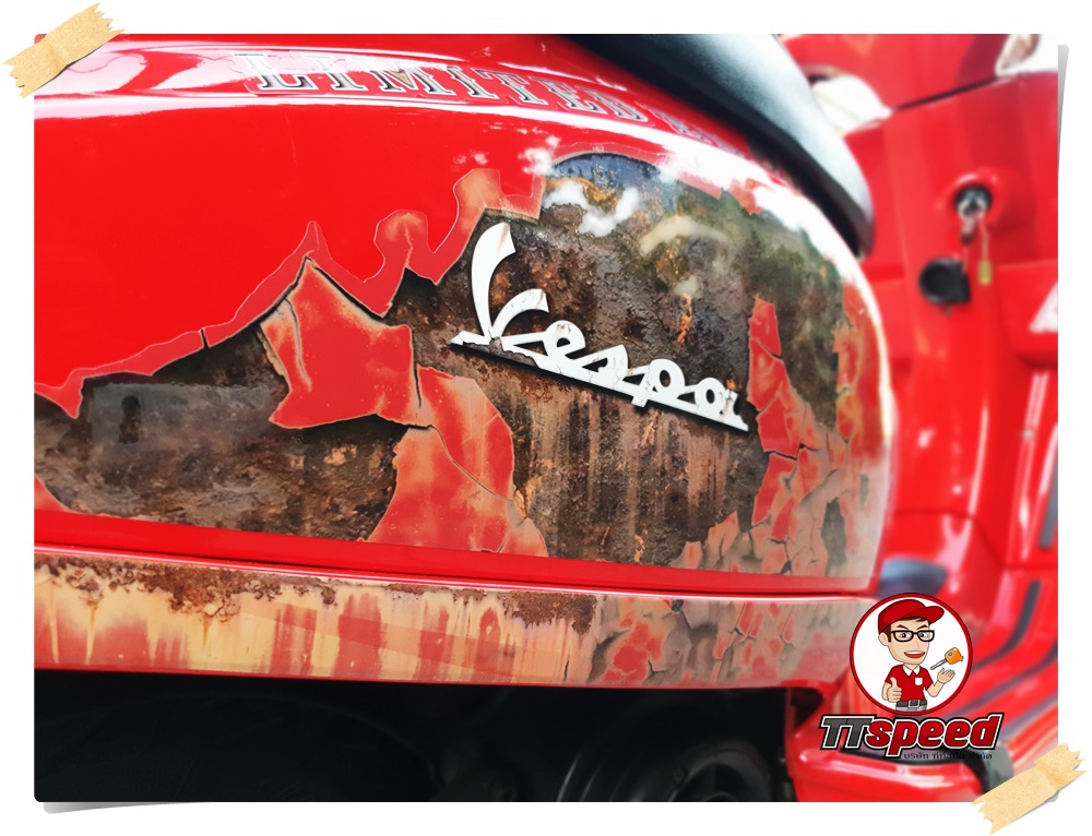 ขาย Vespa S125IE แต่งสติ๊กเกอร์ลายสนิม เทห์ไม่เหมือนใครเล่มพร้อม