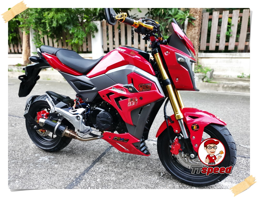 ขาย Honda MSX 125SF สีแดงปี 59 แต่งสวยเครื่องเดิม เอกสารเล่มพร้อม