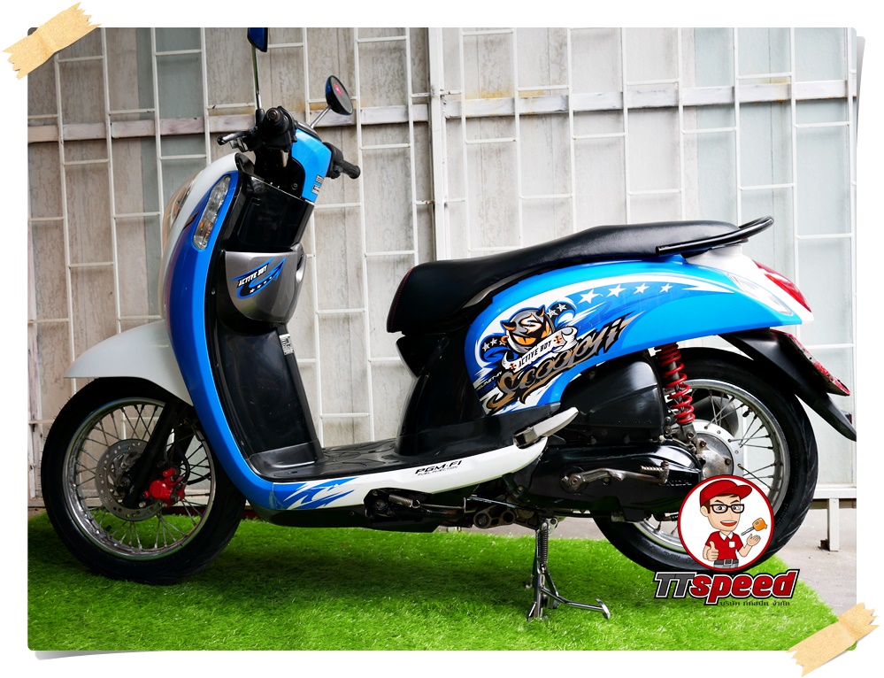ขายสดผ่อน New Scoopy-i สีฟ้าวิ่งน้อยเครื่องดีมากจดปี 56 ผ่อนได้ไม่ค้ำ