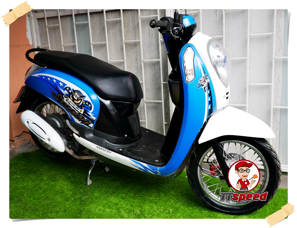 ขายสดผ่อน New Scoopy-i สีฟ้าวิ่งน้อยเครื่องดีมากจดปี 56 ผ่อนได้ไม่ค้ำ
