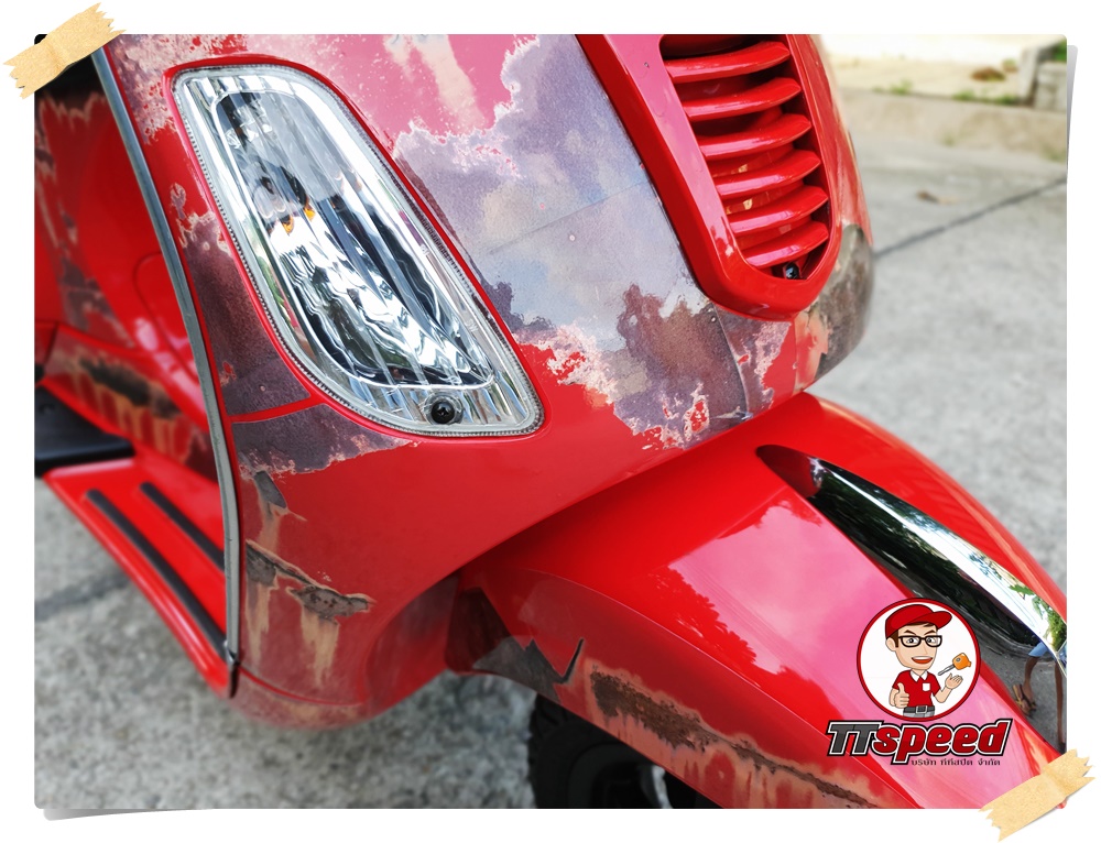 ขาย Vespa S125IE แต่งสติ๊กเกอร์ลายสนิม เทห์ไม่เหมือนใครเล่มพร้อม
