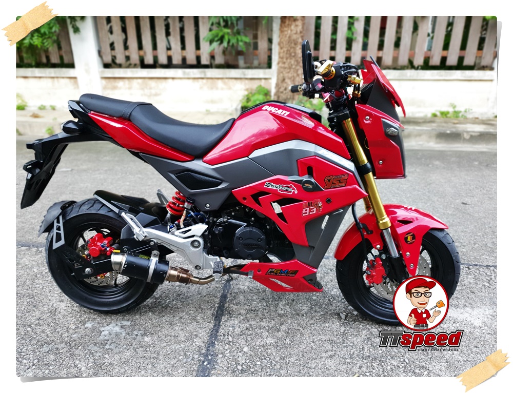 ขาย Honda MSX 125SF สีแดงปี 59 แต่งสวยเครื่องเดิม เอกสารเล่มพร้อม