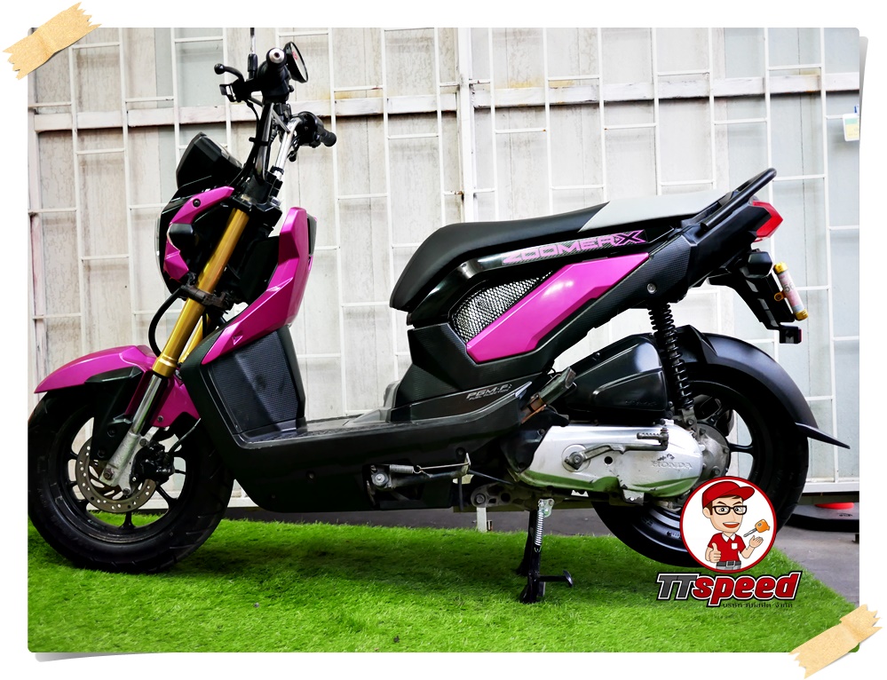 ขายสดผ่อน New Zoomer-x ไมล์ดิจิตอลสีม่วง เครื่องดีผ่อนเดือน 1444 บาท
