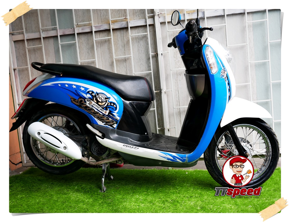 ขายสดผ่อน New Scoopy-i สีฟ้าวิ่งน้อยเครื่องดีมากจดปี 56 ผ่อนได้ไม่ค้ำ