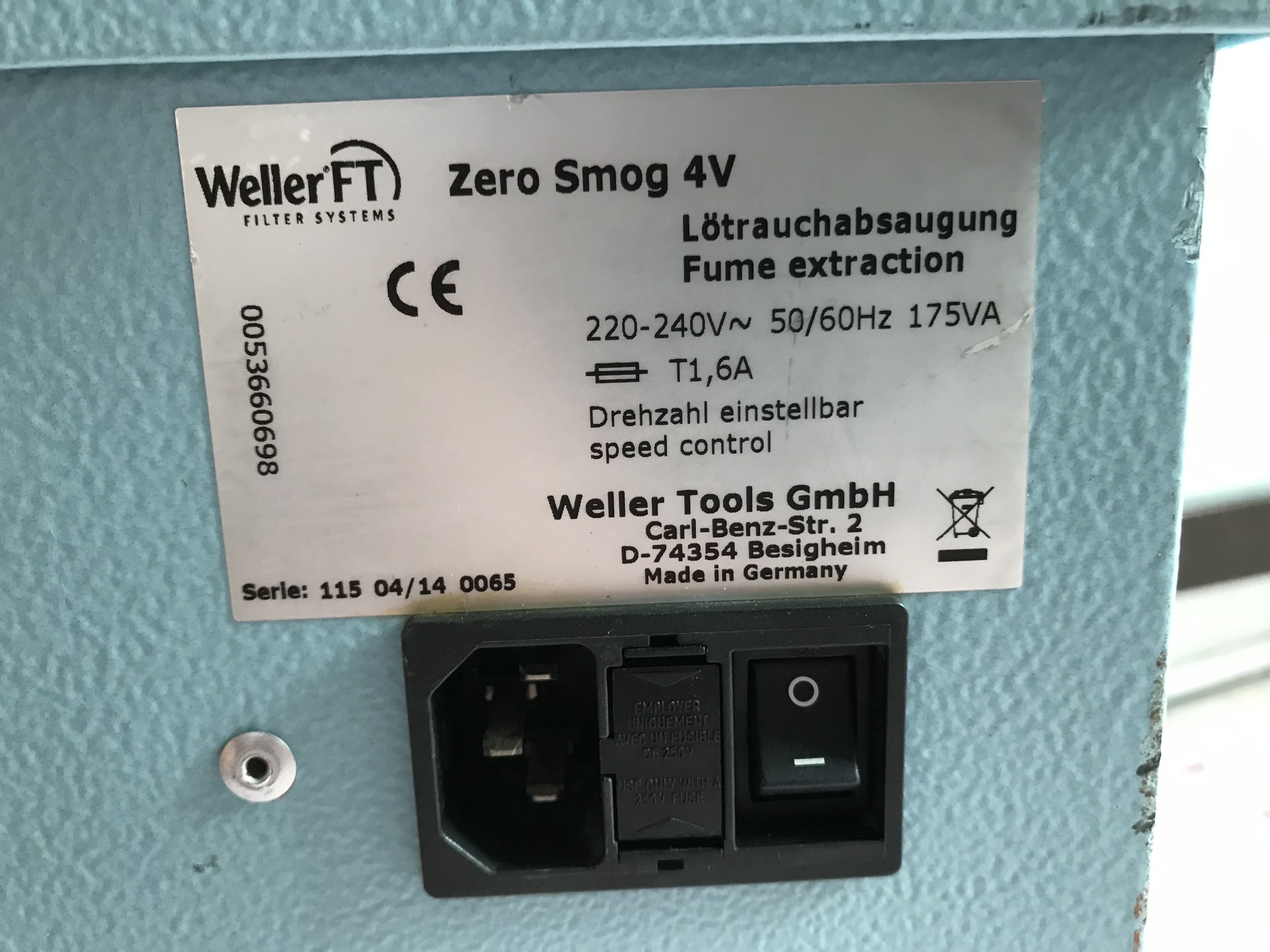 เครื่องดูดควันตะกั่ว Weller Zero-Smog 4V Made in Germany เครื่องดูดควันตะกั่ว Weller Zero-Smog 4V Made in Germany