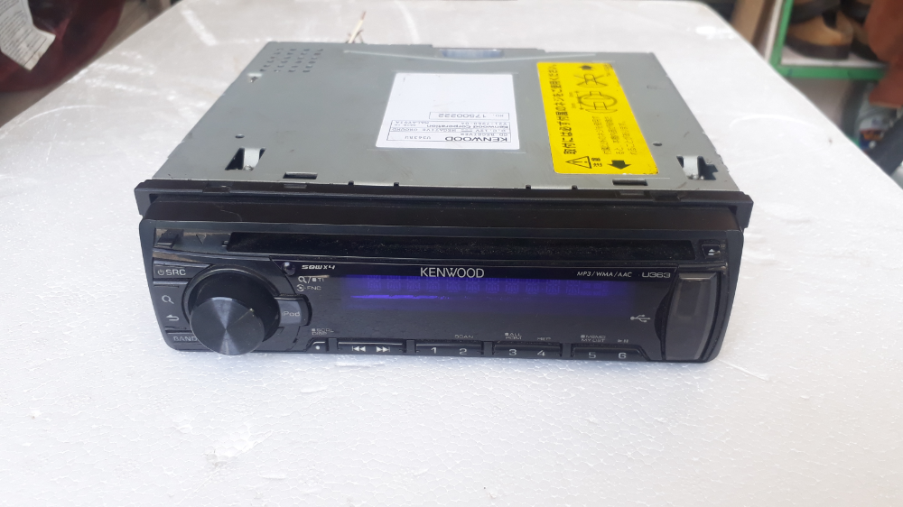 เครื่องเล่น KENWOOD CD MP3 USB AUX ติดรถยนต์ ขนาด1ดิน รุ่นU363RU มือสองจากญี่ปุ่น