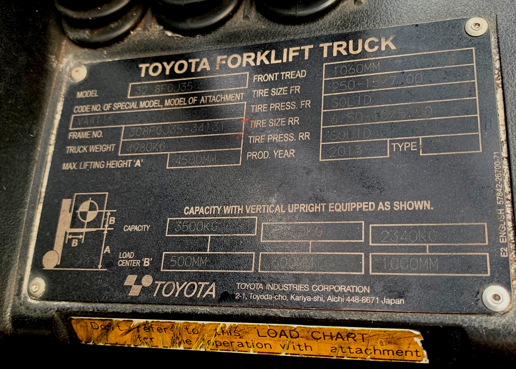 ขายรถยก Forklift 3.5 Ton. ยกสูง 4.5 เมตร 