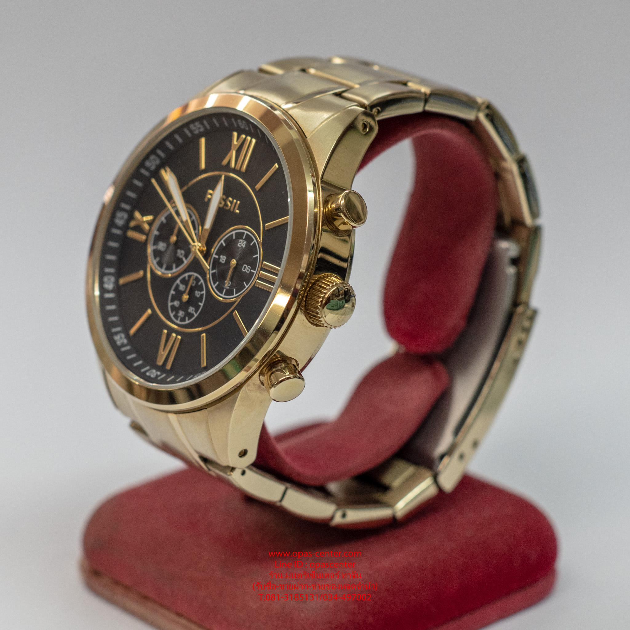 FOSSIL เรือนผู้ชาย Gold Tone Stainless Steel Chronograph Watch BQ2145MSET สภาพใหม่