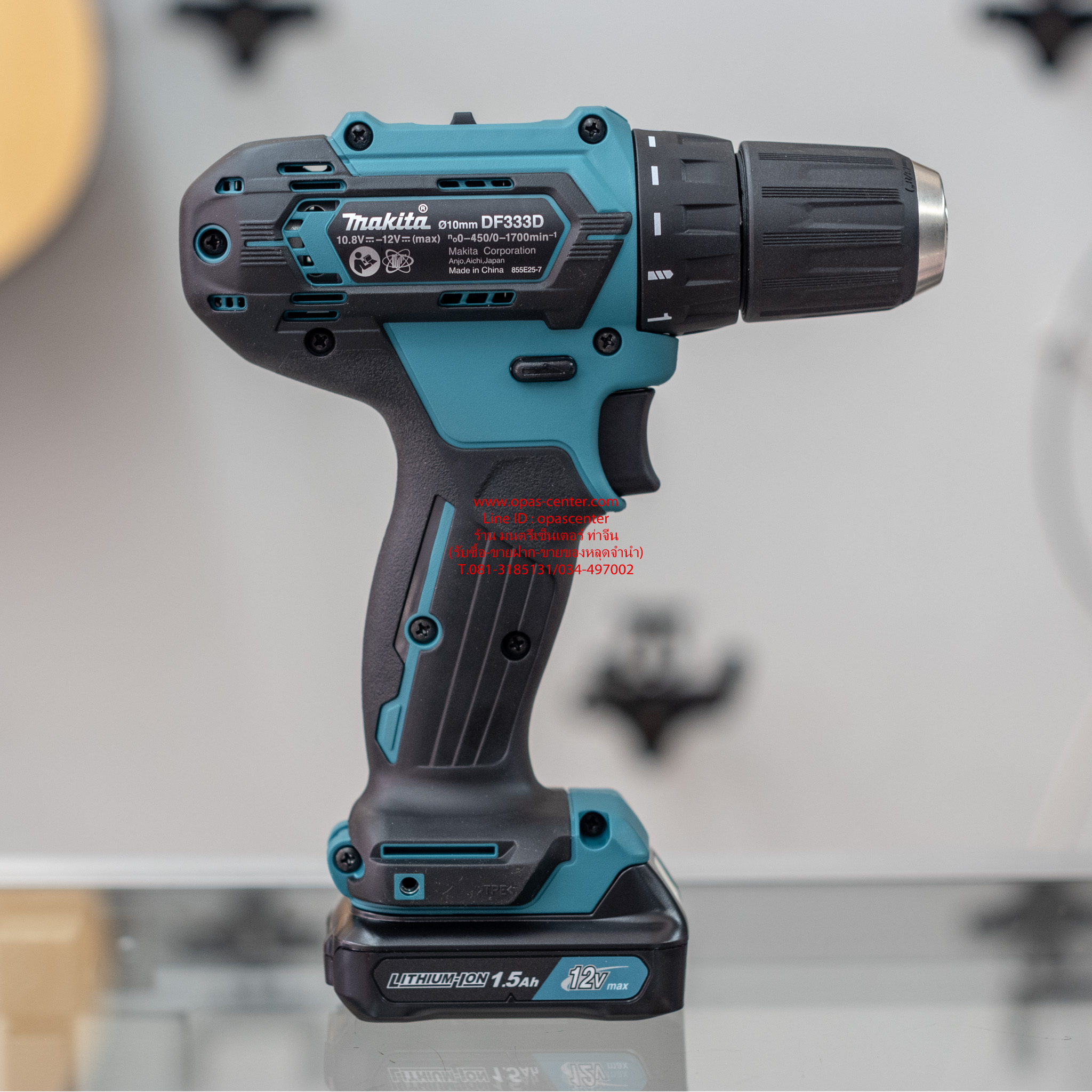 ชุดสว่านไขควงแบต Makita DF333D 12V + แบต2ก้อน + ที่ชาร์ท กล่อง สภาพของใหม่