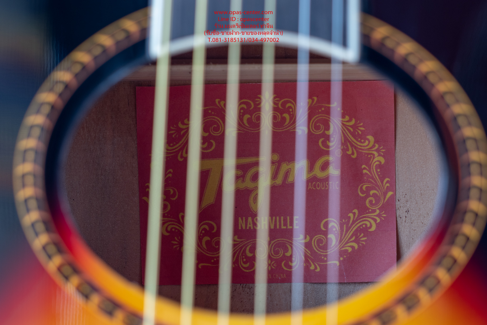 กีต้าร์โปร่งเว้าไฟฟ้า Tagima รุ่น NASHVILLE EQ มีจูนเนอร์ตั้งสายในตัว สีซันเบิร์ส ของใหม่