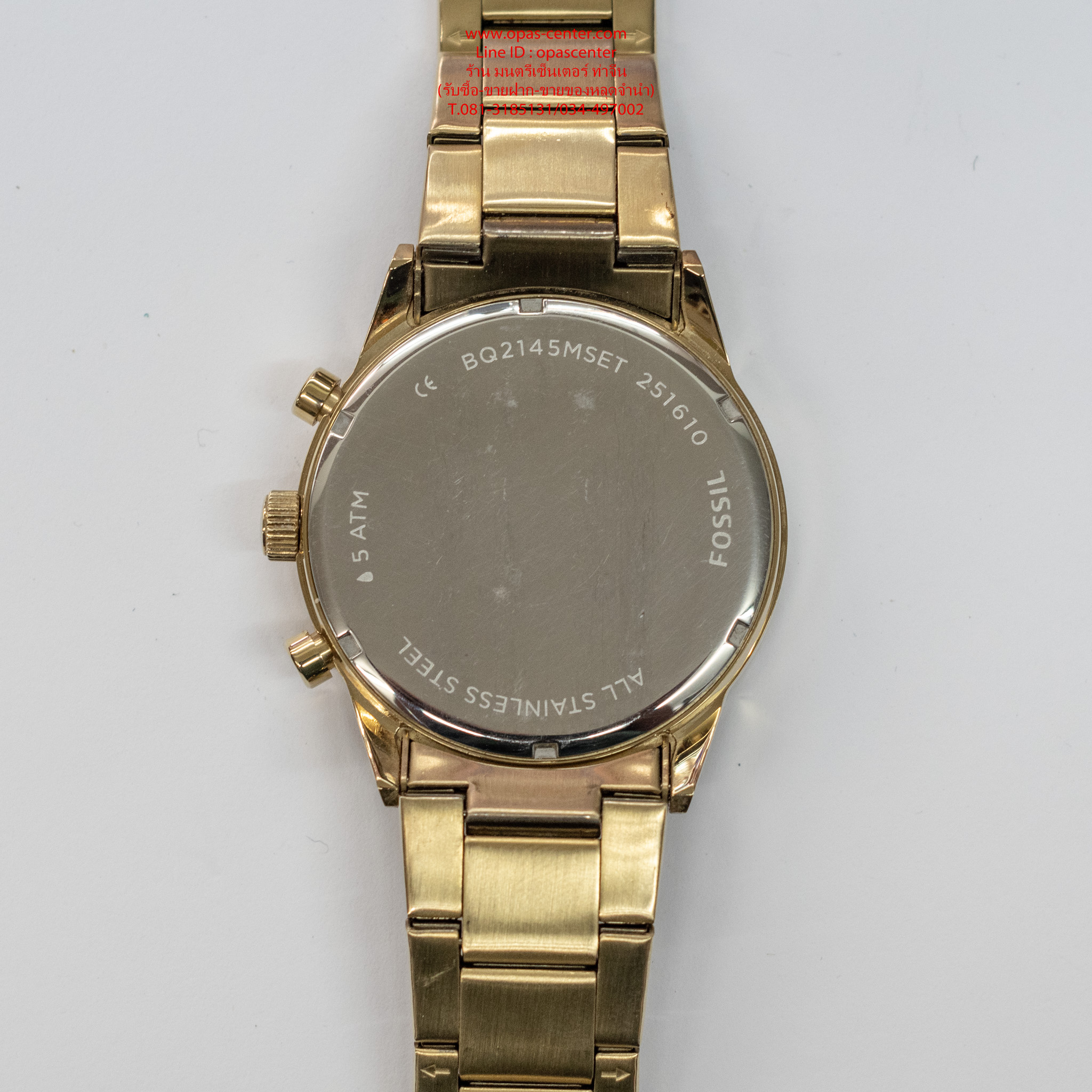 FOSSIL เรือนผู้ชาย Gold Tone Stainless Steel Chronograph Watch BQ2145MSET สภาพใหม่