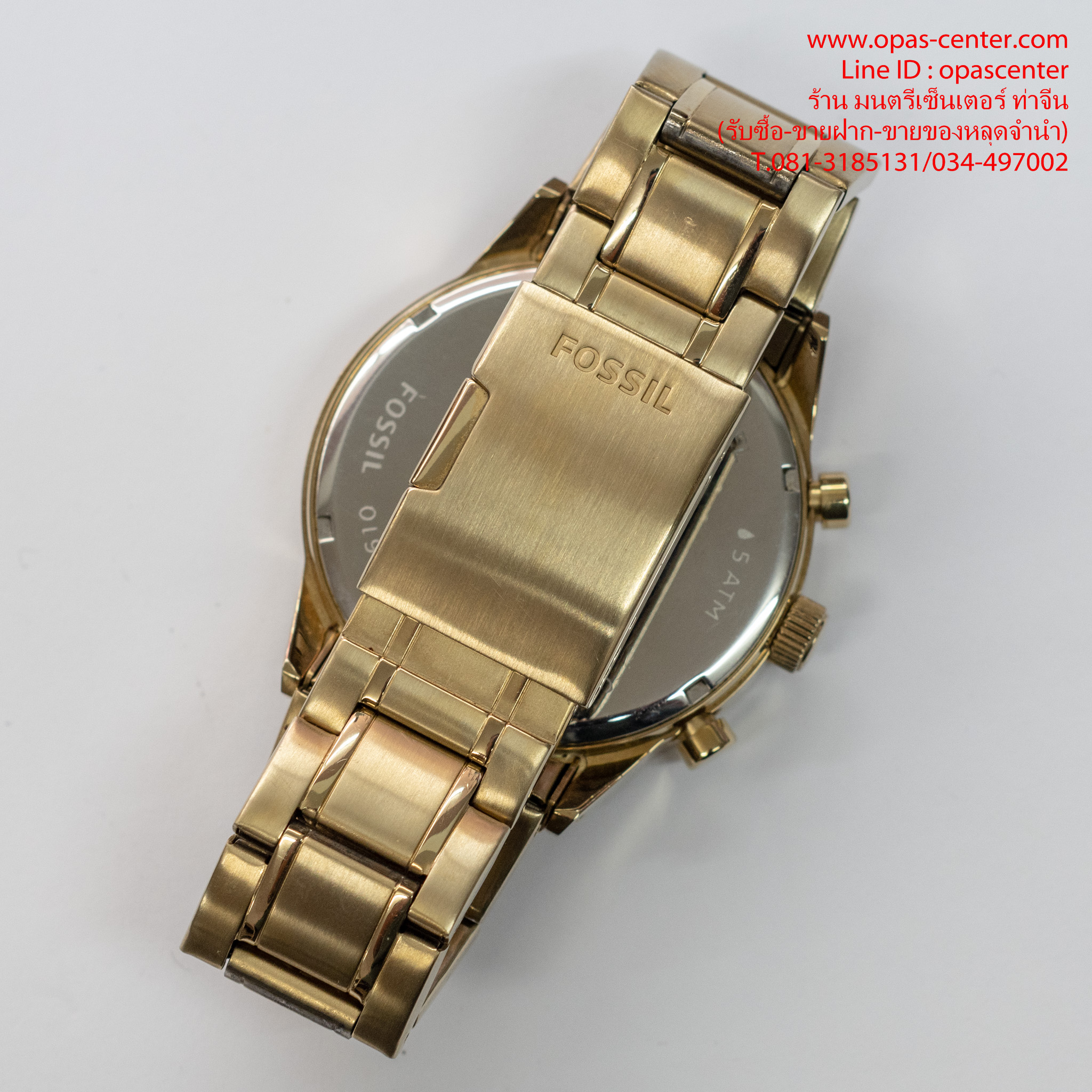 FOSSIL เรือนผู้ชาย Gold Tone Stainless Steel Chronograph Watch BQ2145MSET สภาพใหม่