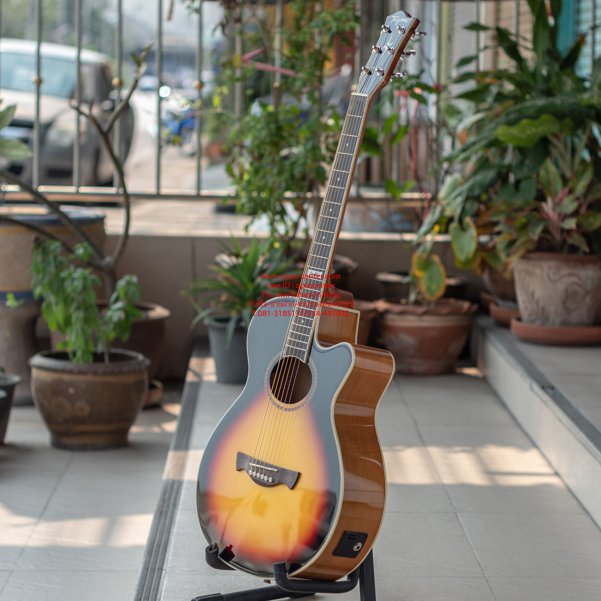 กีต้าร์โปร่งเว้าไฟฟ้า Tagima รุ่น NASHVILLE EQ มีจูนเนอร์ตั้งสายในตัว สีซันเบิร์ส ของใหม่