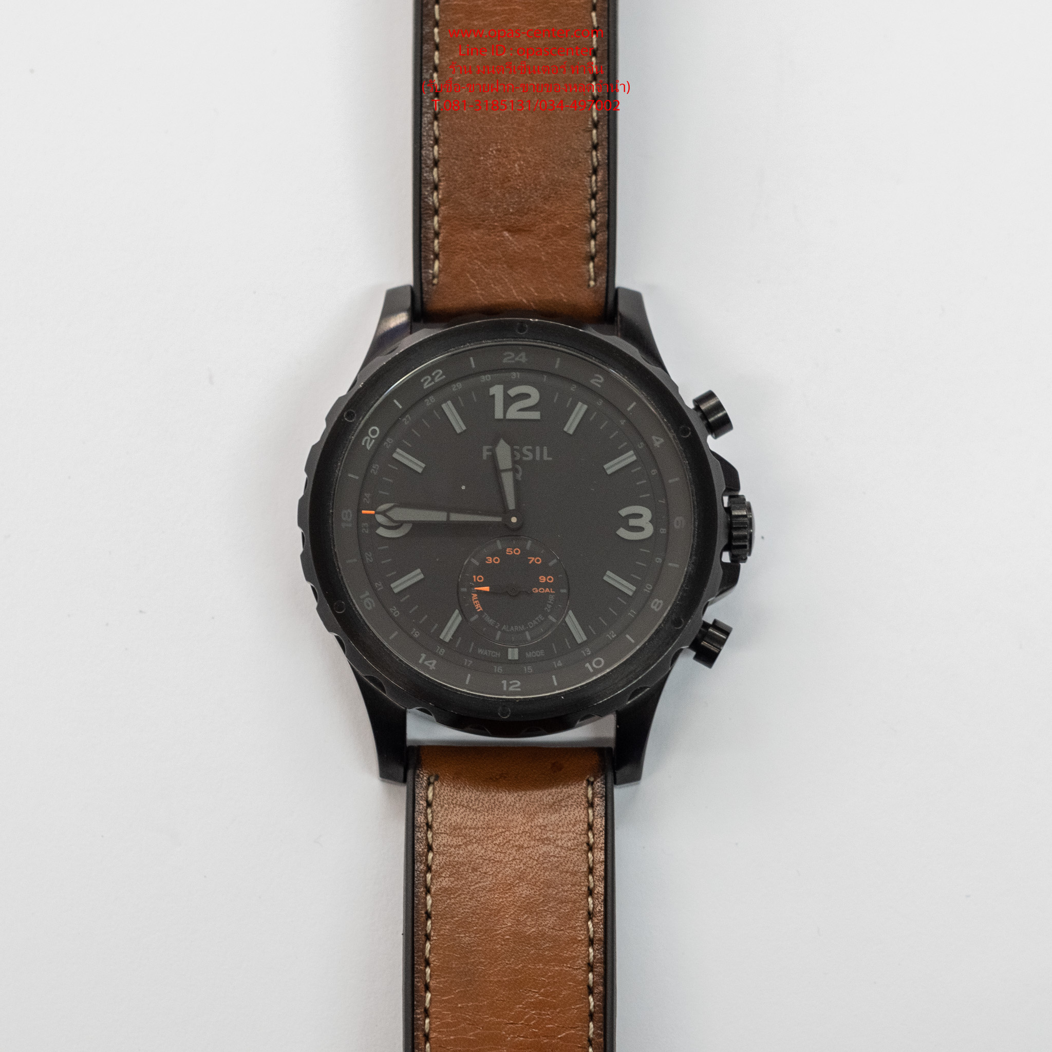 นาฬิกา Fossil Q Nate Gen 2 Hybrid Brown Leather Smartwatch สายหนัง รุ่น FTW1114 เชื่อมบลูทูธ ของแท้ สภาพใหม่ มีกล่อง