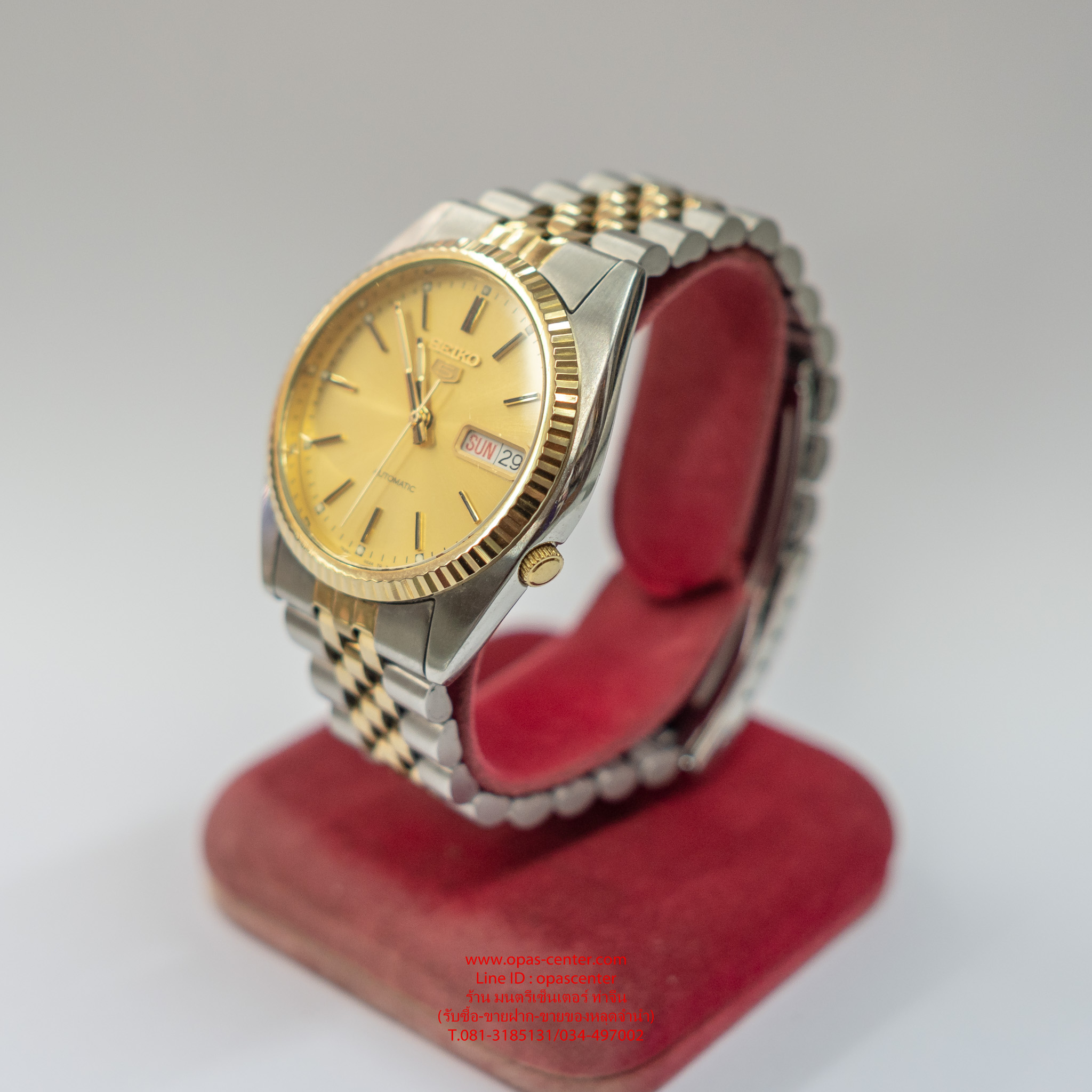 นาฬิกาข้อมือ SEIKO 5 Automatic ชาย รุ่น SNXJ92X ขอบหยักสองกษัตริย์ มือสอง สภาพใหม่