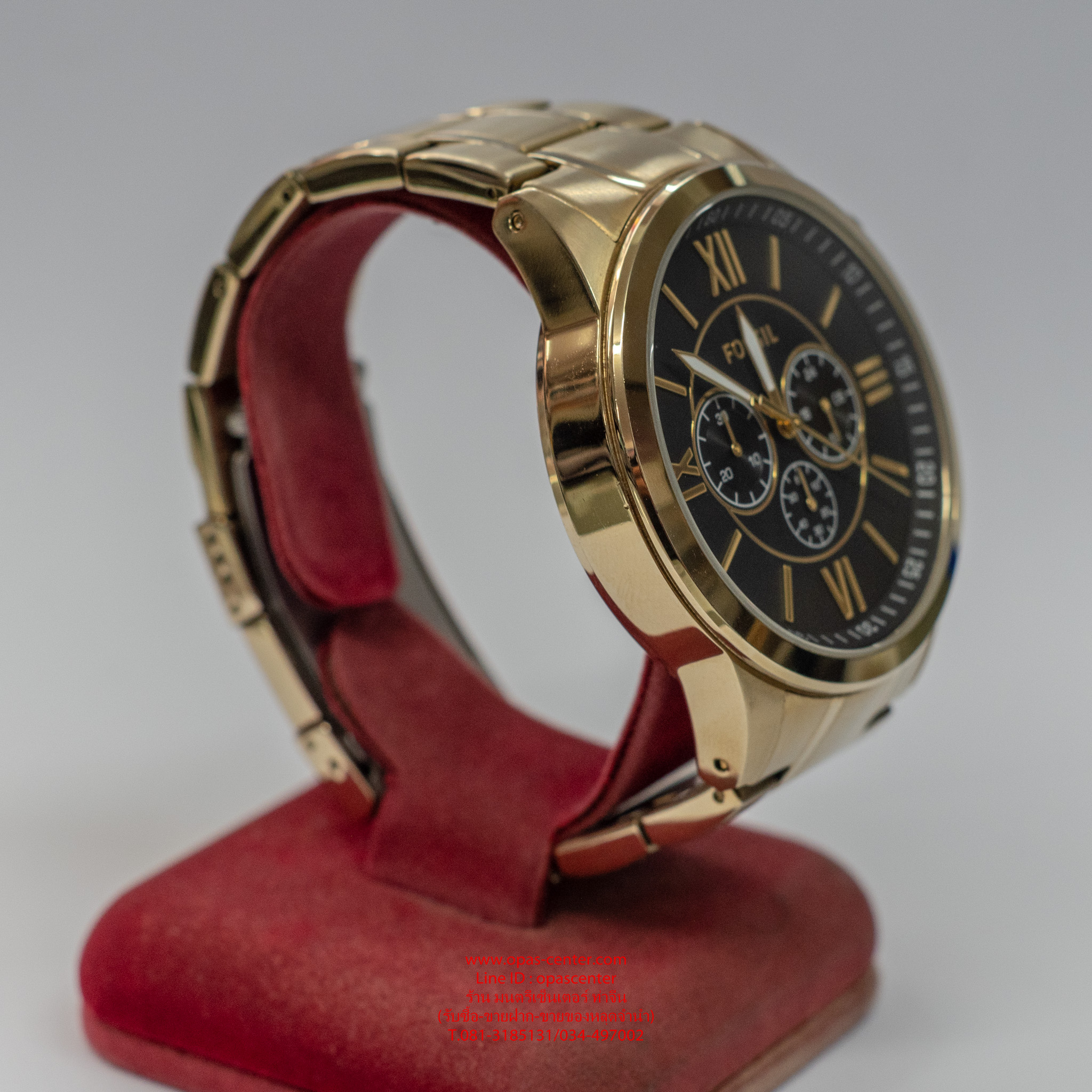 FOSSIL เรือนผู้ชาย Gold Tone Stainless Steel Chronograph Watch BQ2145MSET สภาพใหม่