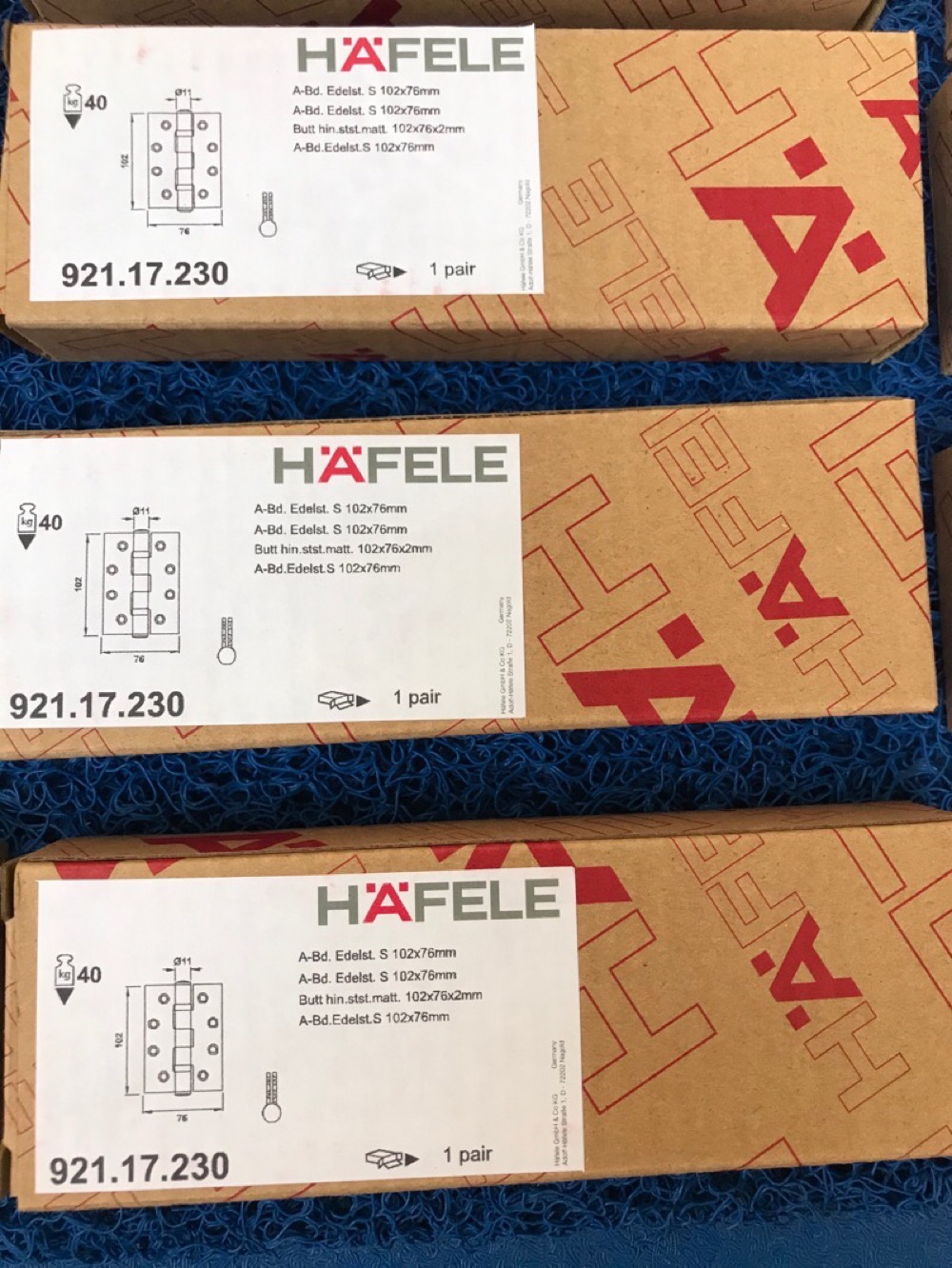 ขายบานพับสแตนเลสSUS304ยี่ห้อHAFELEขนาด4X3นิ้วถูกๆ++