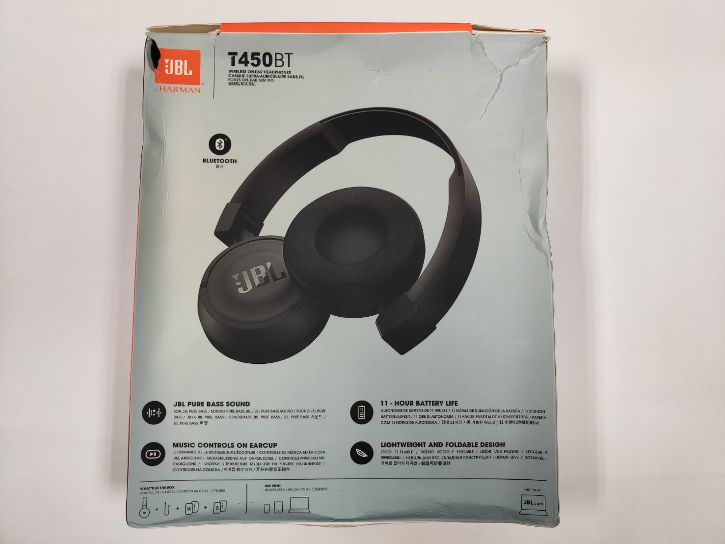 หูฟังเฮดโฟน ไร้สาย JBL T450BT ใช้งานได้ปกติ ถูกๆ เก็บเงินปลายทางได้