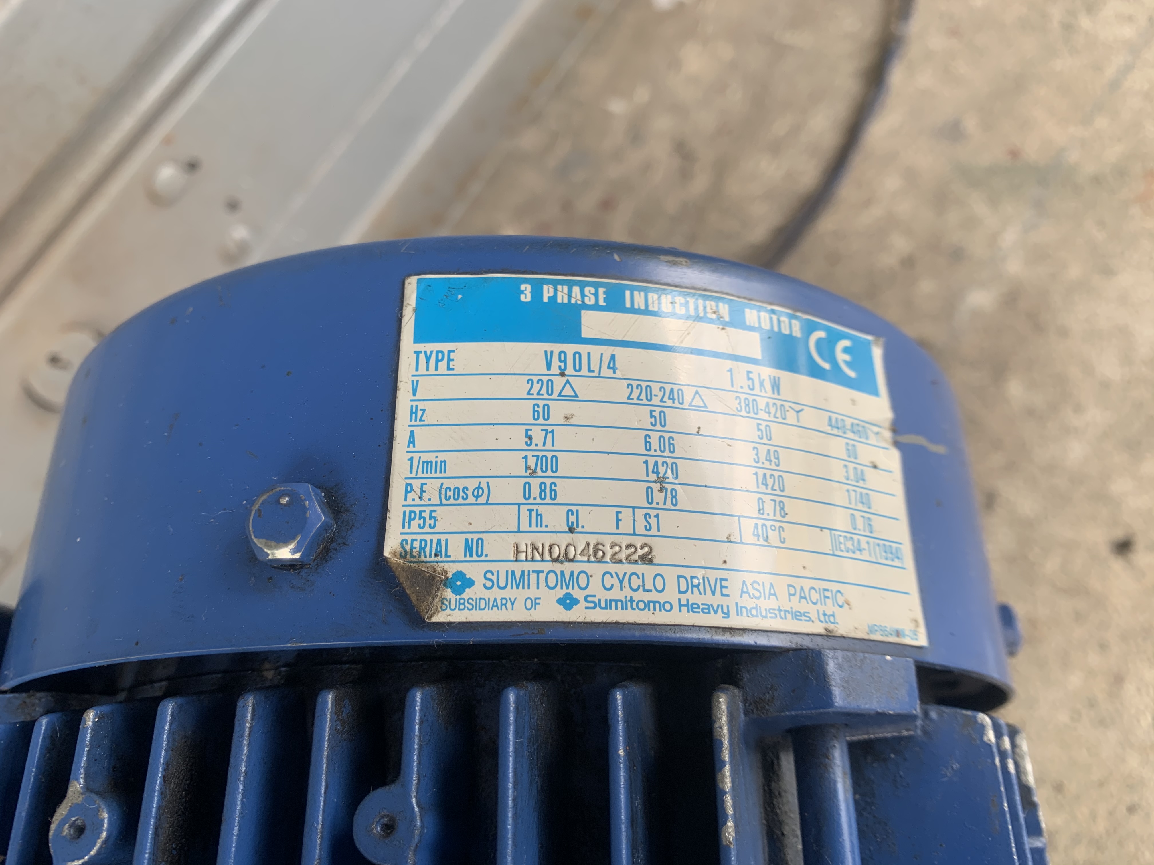 ขายมอเตอร์เกียร์ Cycrodrive Sumitomo 2HP. 380V อัตราทด 1:71 เพลาออกประมาณ 20รอบต่อนาที เพลาใหญ่แรงบิดเยอะ สภาพสวยใหม่มาก หมุนนิ่ม พร้อมใช้งาน