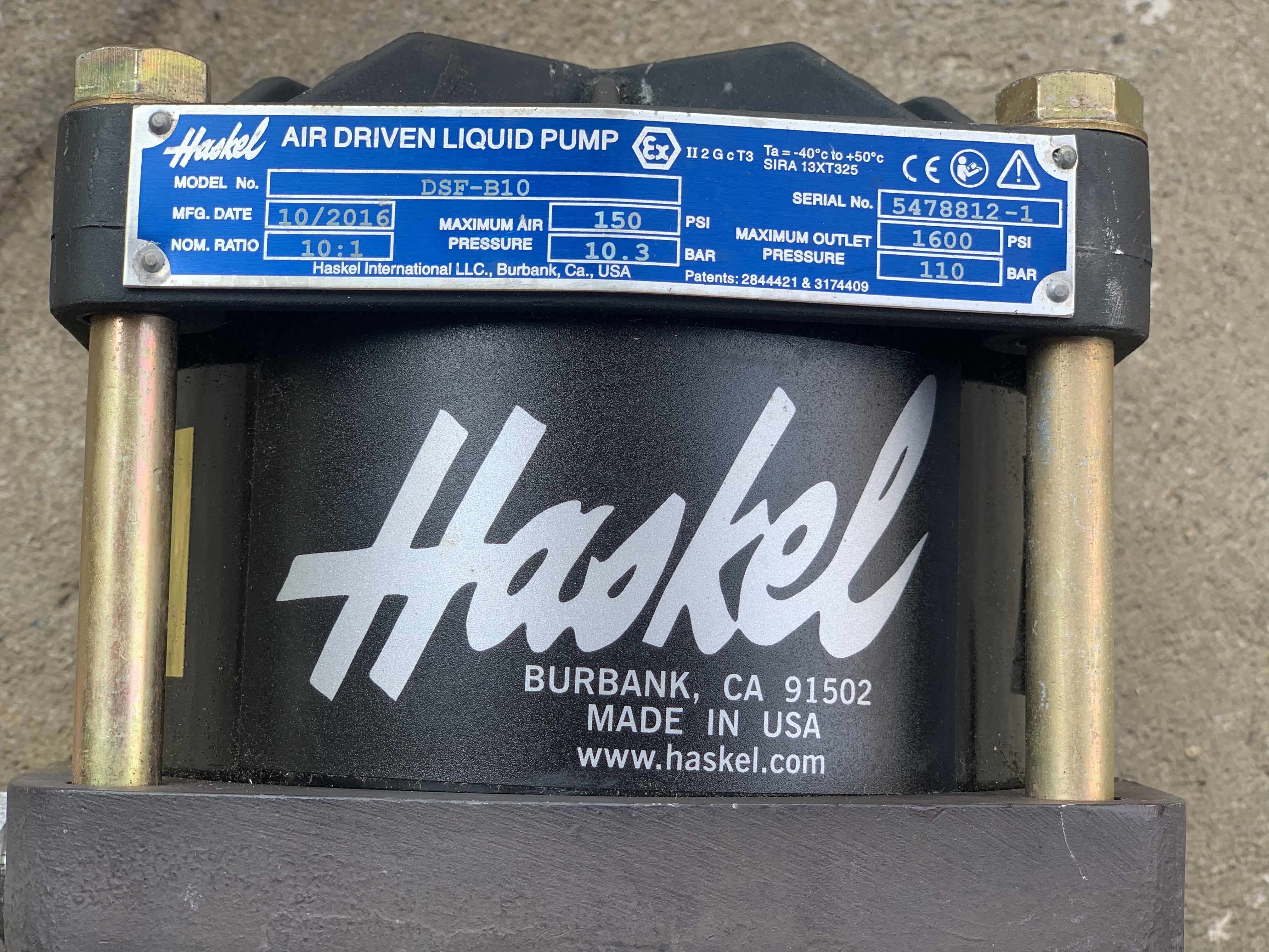 ขายหัวปั๊มอัดแรงดันสูง Haskel รุ่น DSF-B10 made in USA. ใช้ในงานที่ต้องการแรงอัดสูงๆ ปั๊มอัดลม ปั๊มอัดอากาศ ปั๊มอัดแก๊ส ปั๊มอัดของเหลว สภาพสวยใหม่มาก ใช้งานมาไม่กี่ครั้ง พร้อมใช้งาน ขายหัวปั๊มอัดแรงดันสูง Haskel รุ่น DSF-B10 made in USA. ใช้ในงานที่ต้องการแรงอัดสูงๆ ปั๊มอัดลม ปั๊มอัดอากาศ ปั๊มอัดแก๊ส ปั๊มอัดของเหลว สภาพสวยใหม่มาก ใช้งานมาไม่กี่ครั้ง พร้อมใช้งาน
