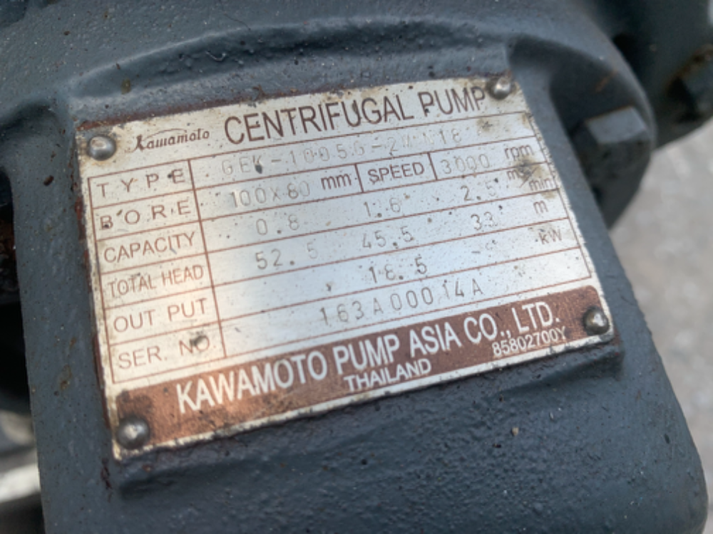 ขายชุดปั๊มน้ำหอยโข่งแรงดันสูง Kawamoto 25HP. 380V ใบพัดทองเหลือง ขนาดเข้า 4นิ้ว ออก 3นิ้ว สภาพสวยใหม่มาก หมุนนิ่ม พร้อมใช้งาน มี 2ชุดครับ ราคาชุดละ 29,500 บาท