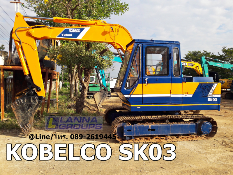 ขายรถขุดKOBELCO SK03 เทียบเท่าPC60 มีเอกสาร, คอนโทรลน้ำมัน,  ปั้มนิ้ว,  เครื่องยนต์ISUZU 4สูบ