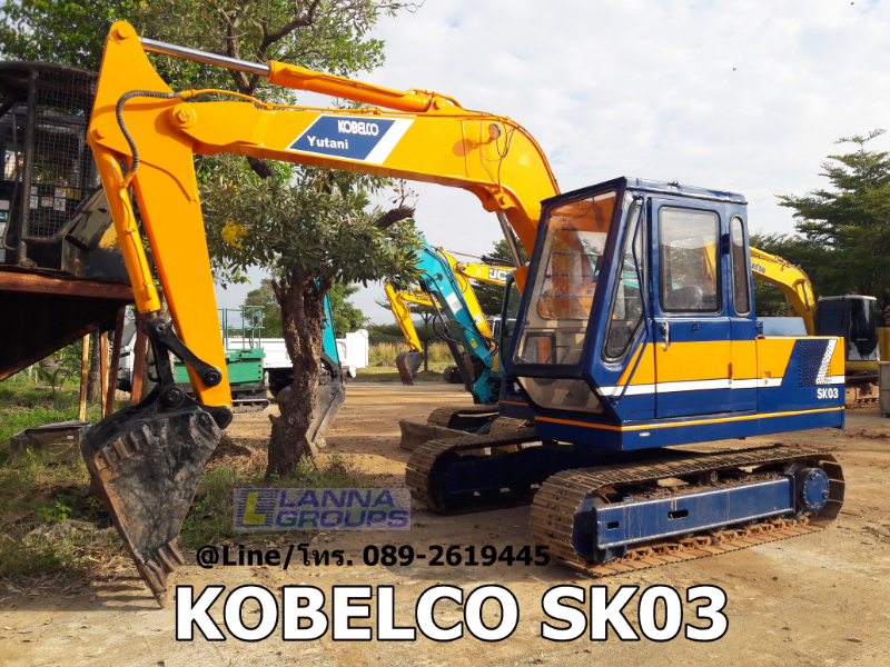 ขายรถขุดKOBELCO SK03 เทียบเท่าPC60 มีเอกสาร, คอนโทรลน้ำมัน,  ปั้มนิ้ว,  เครื่องยนต์ISUZU 4สูบ