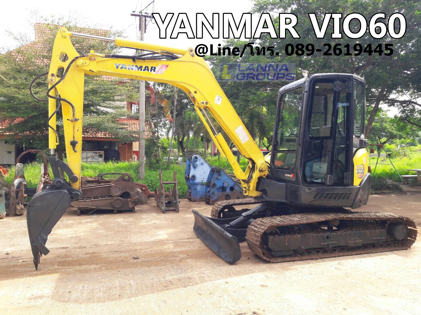 YANMAR VIO60 มีลายเจาะ, มีแอร์, รถเก่านอก,มีเอกสาร, ยังไม่เคยใช้งานในไทยเครื่องยนต์4TNV88,คอนโทรลน้ำ