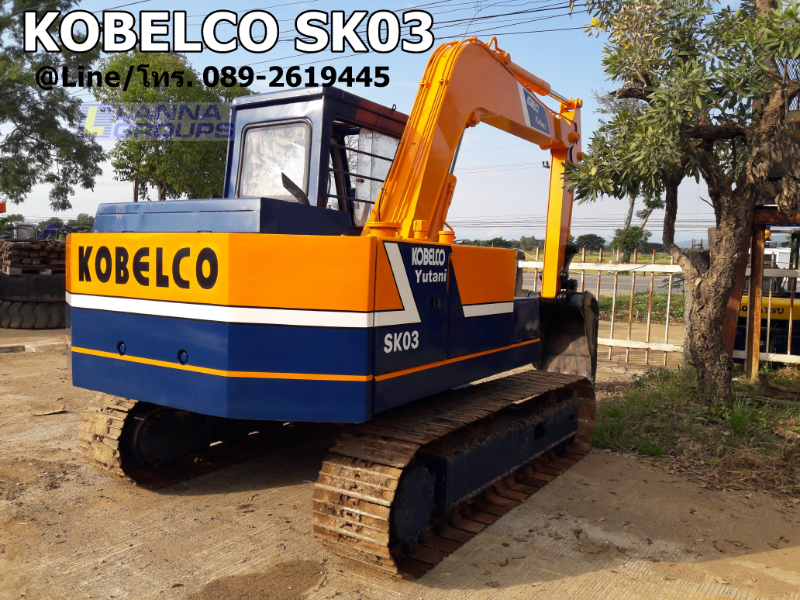 ขายรถขุดKOBELCO SK03 เทียบเท่าPC60 มีเอกสาร, คอนโทรลน้ำมัน,  ปั้มนิ้ว,  เครื่องยนต์ISUZU 4สูบ