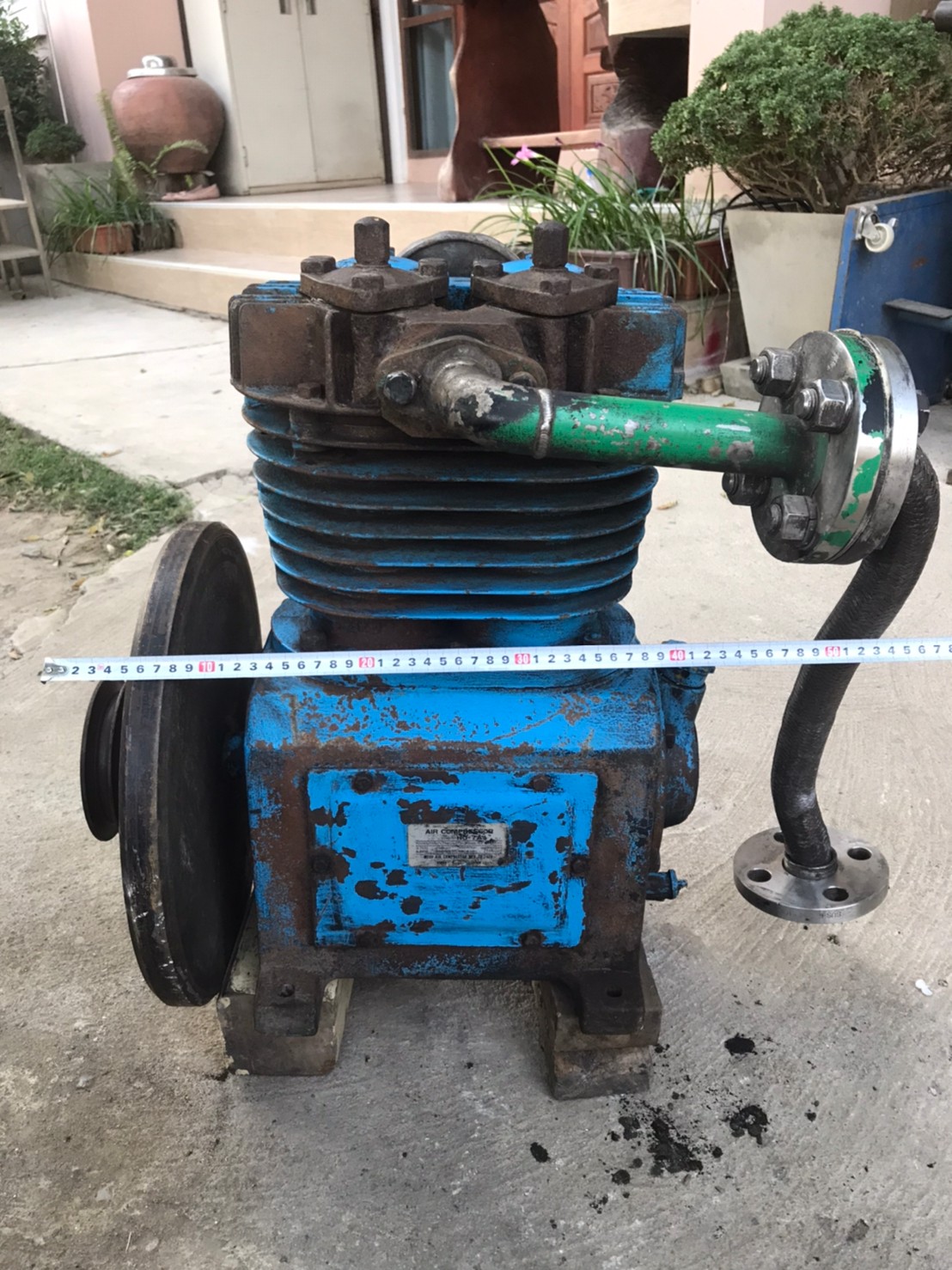 หัวปั๊มลม Meiji Air Compressor  รุ่น HO-7A   made in Japan  ขนาด 7 แรง สภาพดี แรงดูดยังดีตามคลิป