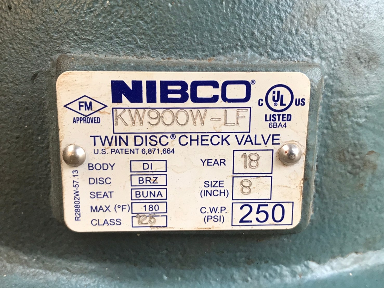 เช็ควาล์ว NIBCO รุ่น KW900-IF ขนาด 8 นิ้ว ใบพัดทองเหลือง สภาพดี ราคา 2,500 บาทไม่รวมส่งค่ะ