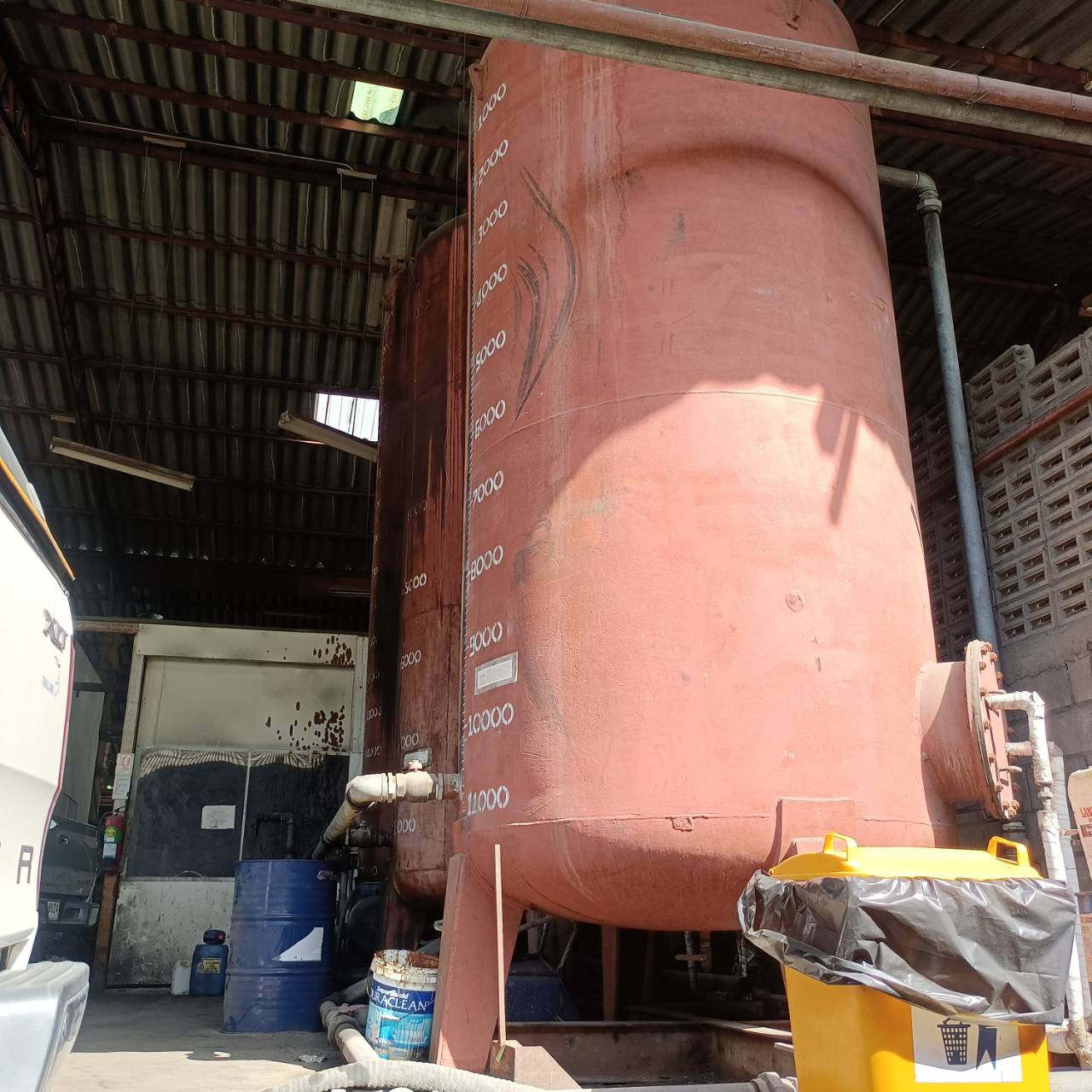 ถังเหล็กแนวตั้ง มี 3 ใบ 3 ขนาดเหล็กหนา 6 มิล