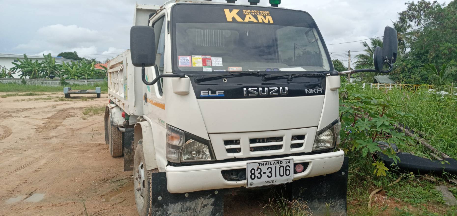รถอยู่ระยอง ISUZU NKR  6ล้อ150แรง กระบะดัมพ์6ตัน ยาว4.2เมตร เครื่องดี แชทซีสวย ช่วงล่างใหญ่ ท้ายเอฟ