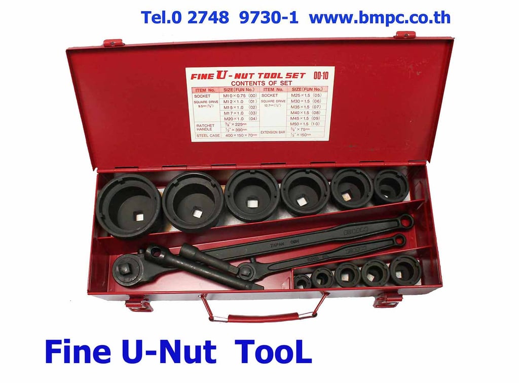 Slotted round nut, Round nut, Fine U NUT, Tab washer, MB washer. Hook wrench, Bearing NUT, Lock nut, Lock washer