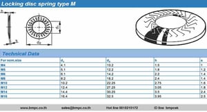 Locking Disc spring type M, Cup spring washer, แหวนจานกันคลายแบบมีลาย