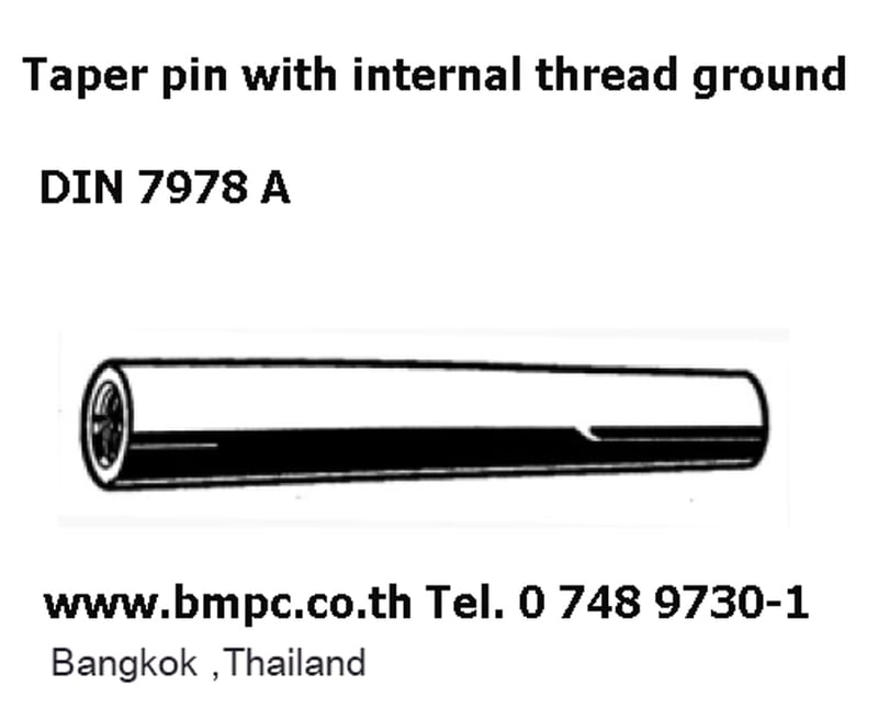 Taper pin with internal thread DIN7878A