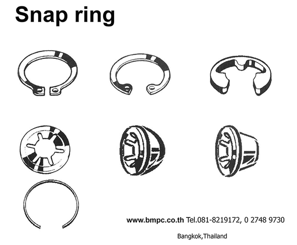 Snap ring for shaft DIN7993A Size 8-120 mm, แหวนล๊อกปลายเพลา 
