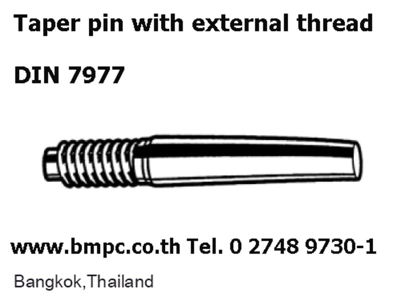 Taper pin with external thread, pin keyม, สลักเทเปอร์ปลายเกลียวตัวผู้