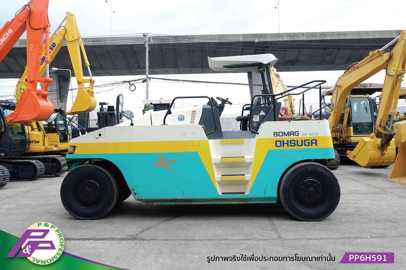 ขายรถบดล้อยาง 9 ล้อ รุ่นใหม่ KAWASAKI K20TB (BOMAG BW20TB) ชั่วโมงน้อย มือสองสภาพดี นำเข้าจากญี่ปุ่น โดย P&P Pro