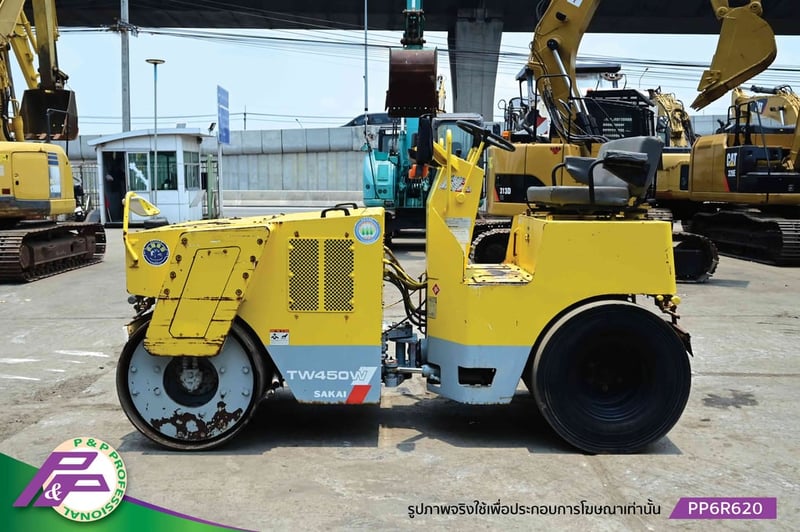 ขายรถบดหน้าเหล็ก-หลังยาง SAKAI TW450W เอวอ่อน มือสองสภาพดี นำเข้าจากญี่ปุ่น โดย P&P Pro