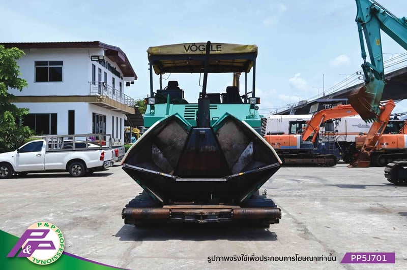 ขายรถปูยาง VOGELE SUPER1603-1 ล้อยาง, Screed AB500TV, ปูกว้าง 5.0 เมตร พร้อมตัวต่อขยายถึง 7.0 เมตร, มี Tamper และ Vibrator มือสองสภาพดี นำเข้าจากญี่ปุ่น โดย P&P Pro