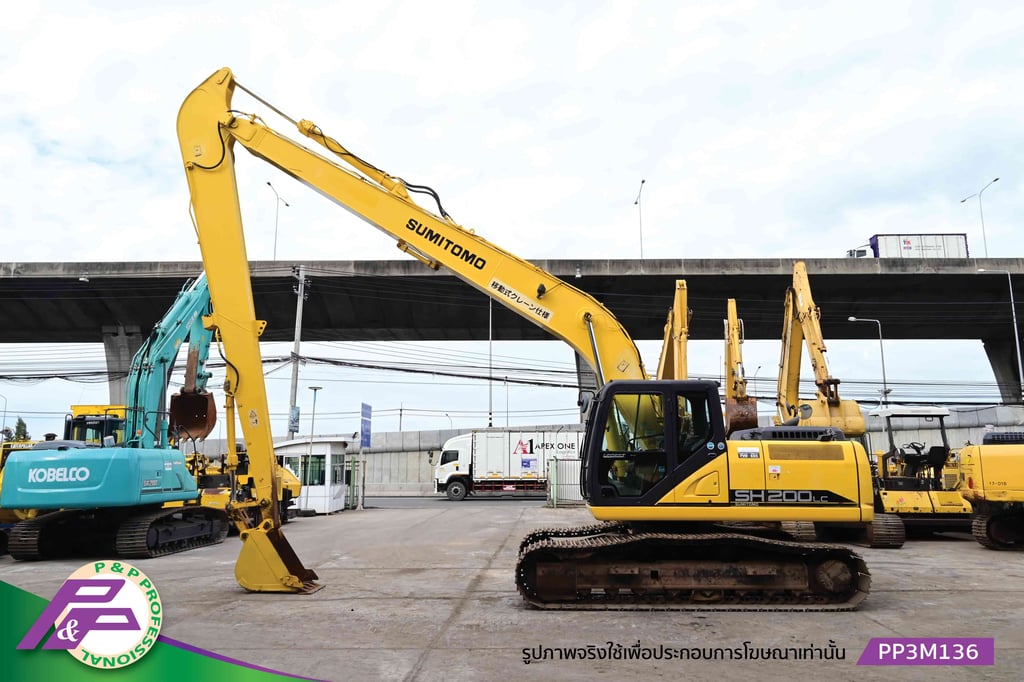 ขายรถขุดใหญ่ แทรคใหญ่ บูมยาว 15 เมตร SUMITOMO SH200LC-6 มีกล้อง 3 ตัว สำหรับภาพมุมสูง ด้านหลัง และด้านข้าง มีอาร์มเครน ชั่วโมงน้อย มือสองสภาพดี นำเข้าจากญี่ปุ่น โดย P&P Pro