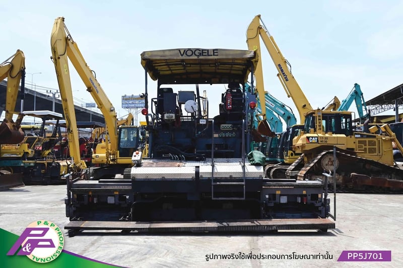 ขายรถปูยาง VOGELE SUPER1603-1 ล้อยาง, Screed AB500TV, ปูกว้าง 5.0 เมตร พร้อมตัวต่อขยายถึง 7.0 เมตร, มี Tamper และ Vibrator มือสองสภาพดี นำเข้าจากญี่ปุ่น โดย P&P Pro